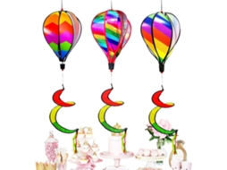 Espirais de Vento para Exterior, Ornamentos, Moinho de Vento Listrado, 3 Peças, Jardim, Biruta, para Jardim, Caminho, CHABERLU