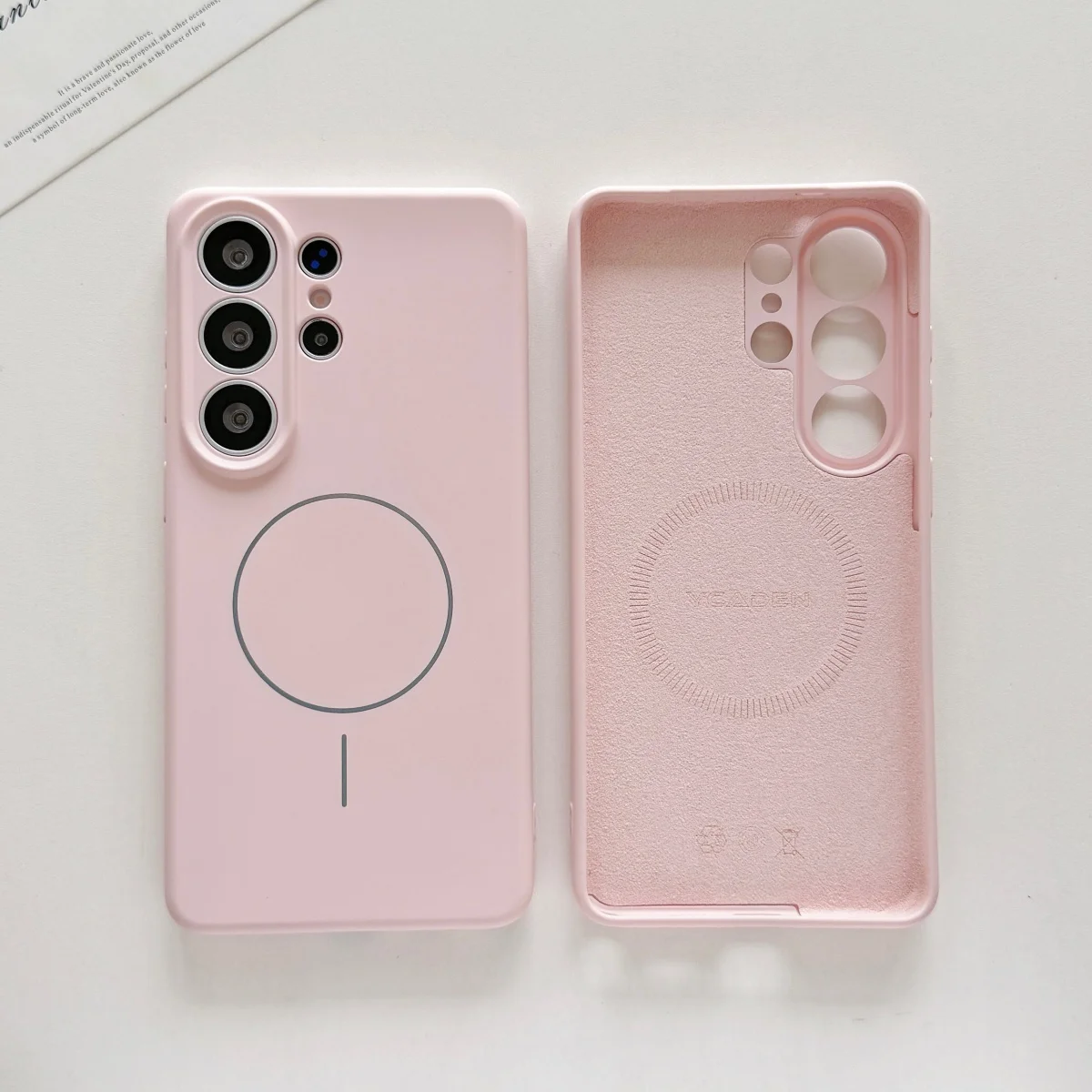 Capa Magsafe Para Celular (mld Pink Galaxy S25plus), Material De Silicone, Cor Sólida Com Acabamento Fosco Suave.