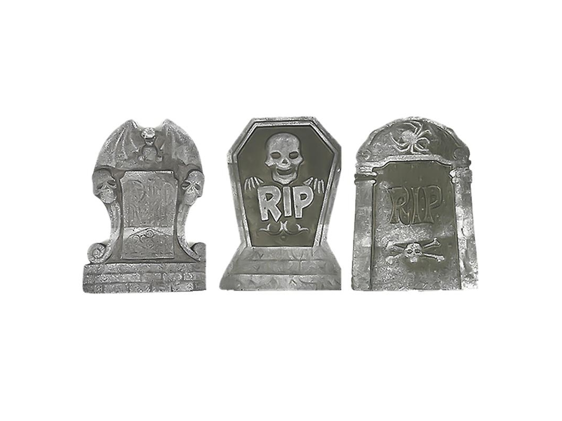 12 Peças de Lápides de Espuma Simulada para Decorações de Halloween ALLINLESS