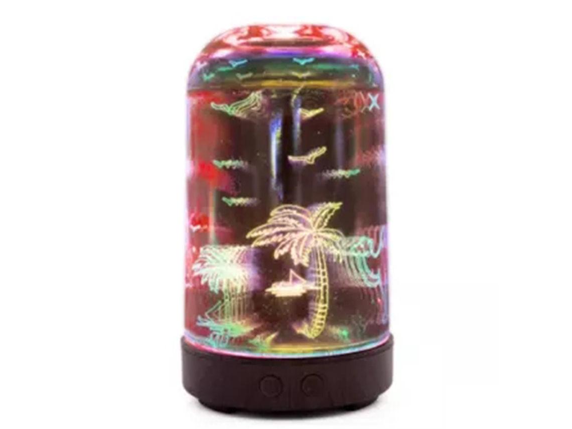 Umidificador aromático 3D com luz LED e padrão de coco difusor ultrassônico 100ml BPA livre S/MARCA