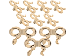 Conjunto De 10 Puxadores Armário Fomiyes Em Liga Zinco Dourada Formato Laço, Design Moderno E Pegada Confortável Para
