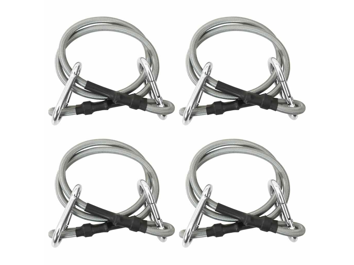 Vidaxl Cordas Com Mosquetão 4 Pcs Borracha