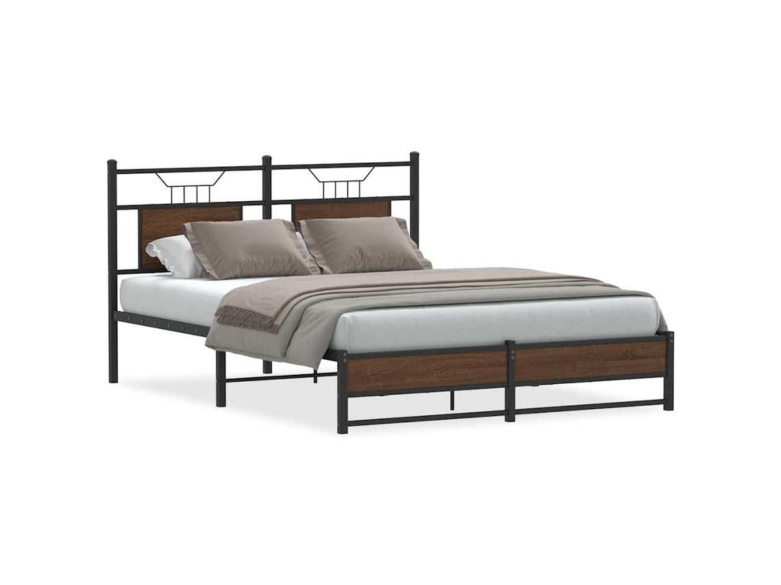 Estrutura de Cama Derivada de Madeira Carvalho Castanho MAISON EXCLUSIVE