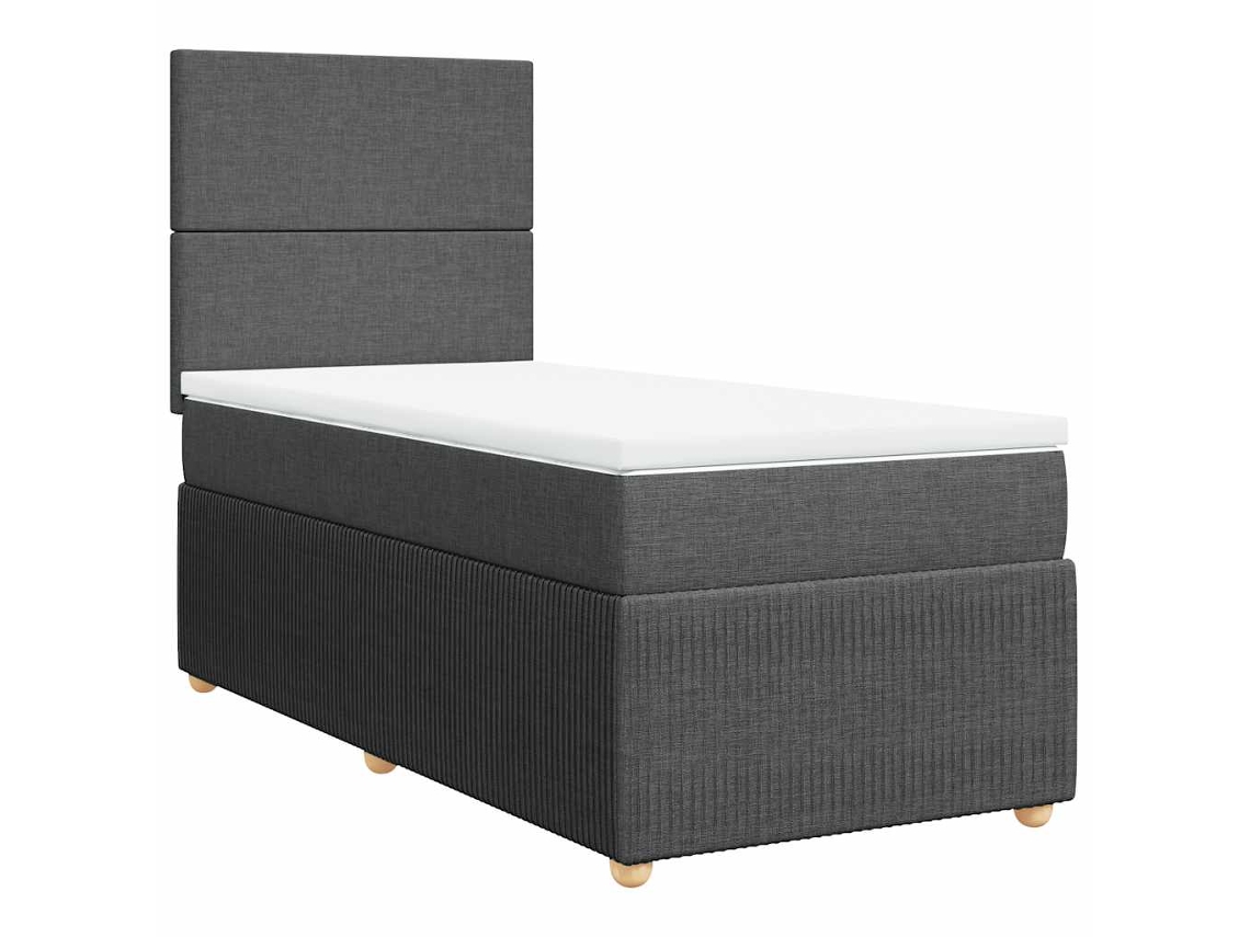 Cama com Molas/Colchão 80x200 Cm em Tecido Cinzento Escuro MAISON EXCLUSIVE