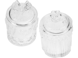 Conjunto De 2 Potes Vidro Design Exclusivo, Herméticos E Estáveis, Ideais Para Armazenar Farinha Ou Doces Na Cozinha Ao