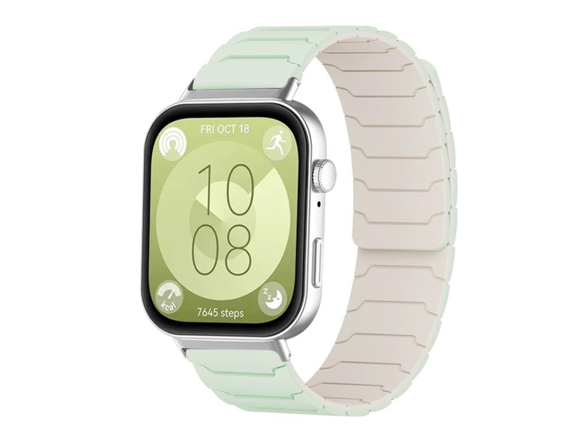 Bracelete para Huawei Watch Fit 4 / Fit 4 Pro / Fit 3 Silicone Magnético Verde Menta Starlight XIAOMOYU