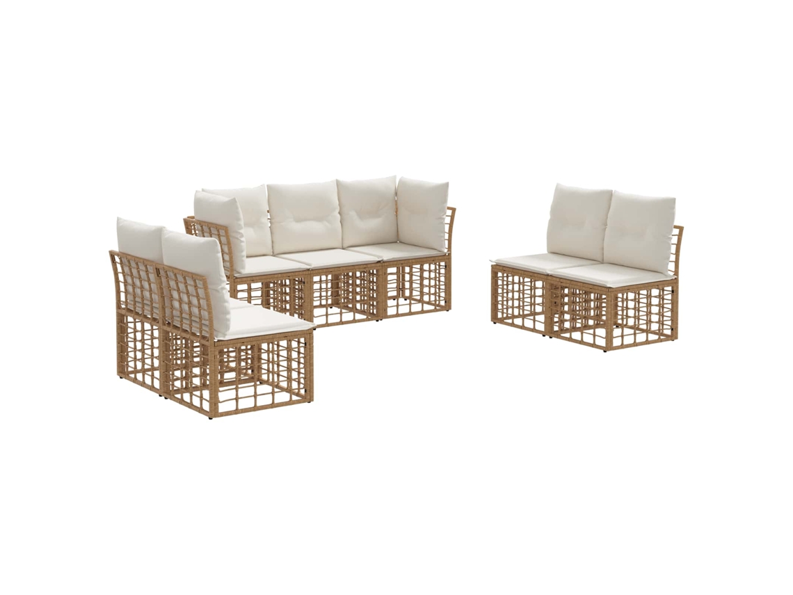 Maison Exclusive - Conjunto De Sofás Para Exterior Natural Poliéster