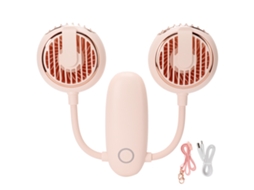Ventilador Portátil de Pescoço Usb 360° Rosa