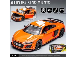 (laranja) Modelo De Carro Superesportivo Audi R8 V10 Em Escala 1:24, Fundido Em Metal, Com Efeitos De Som E Luz.