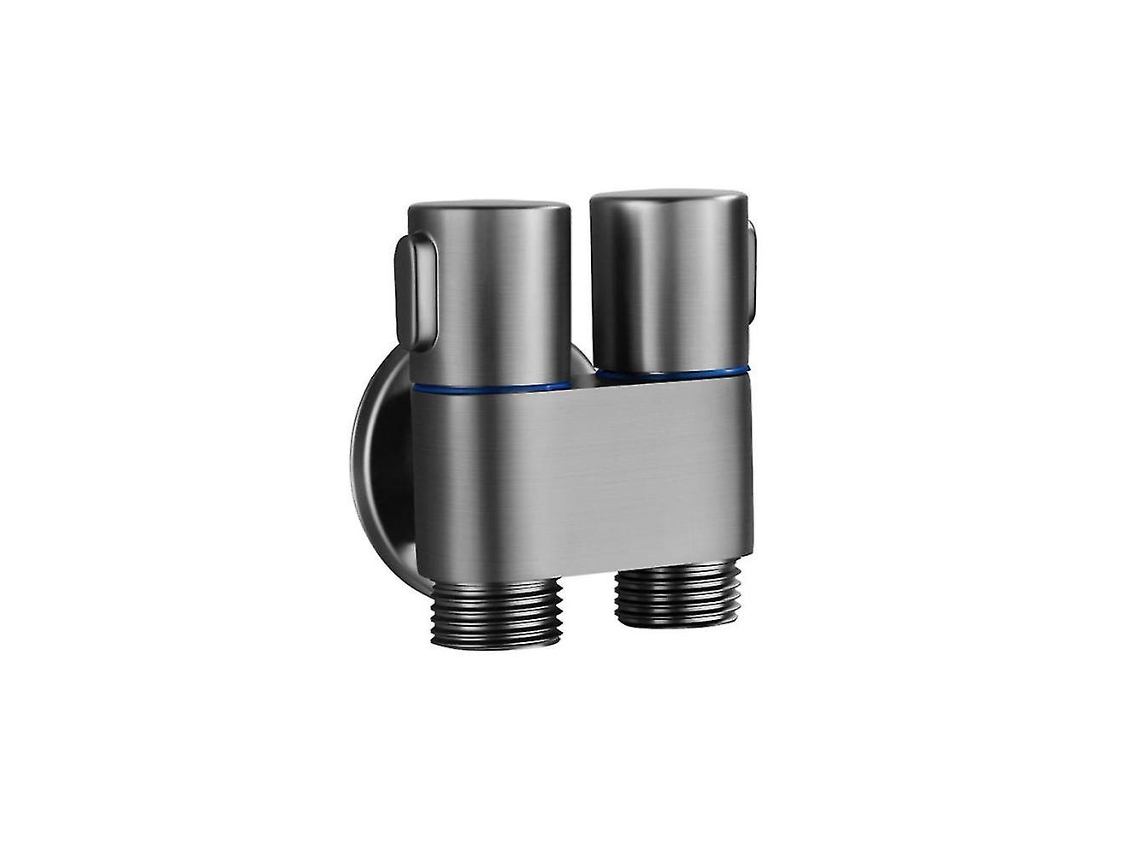 Torneira De Parede Com Válvula Desviadora Angular De 1 Entrada E 2 Saídas, Com Controle Duplo Para Autolimpeza (cinza Escuro).