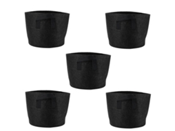 5pcs Sacos De Crescimento 3 Galões Tela Não Tecida Preto