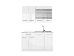 Cozinha Fame-Line, 140 cm sem bancada, Branco, Vicco
