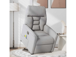 Vidaxl Poltrona Elétrica Elevatória Massagens Tecido Cinzento-nublado