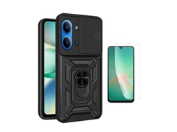 Kit Película Hydrogel Frente Capa Magnetic Slide Window Phonecare Para Xiaomi Poco C85 - Preto