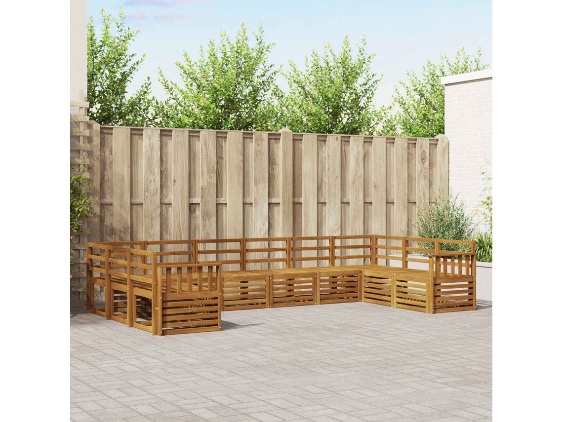 Vidaxl Conjunto De Sofá Sectional 10 Pcs Natural
