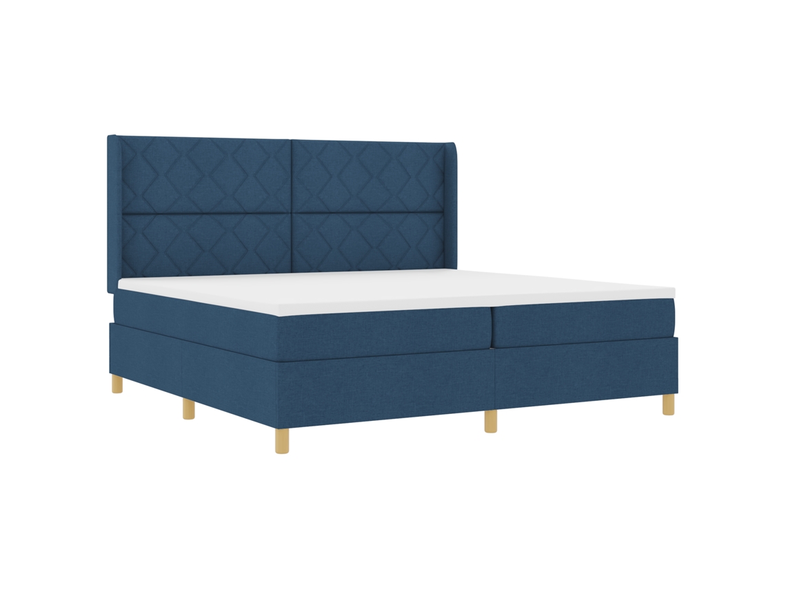 Conjunto 1 Cama Contemporânea Vidaxl Azul Tecido (200 X 200 Cm)