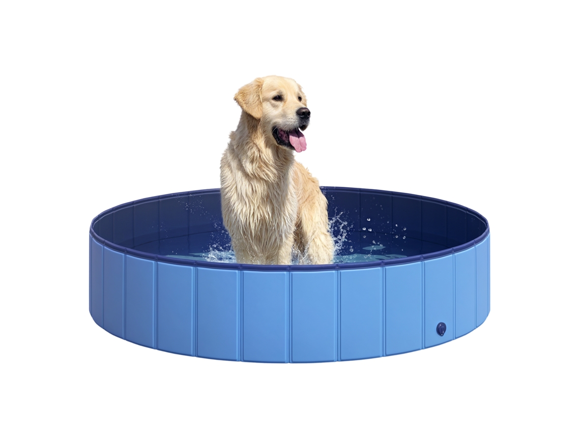 Piscina para Cães S/MARCA Ø140x30cm, antiderrapante, dobrável, exterior/interior