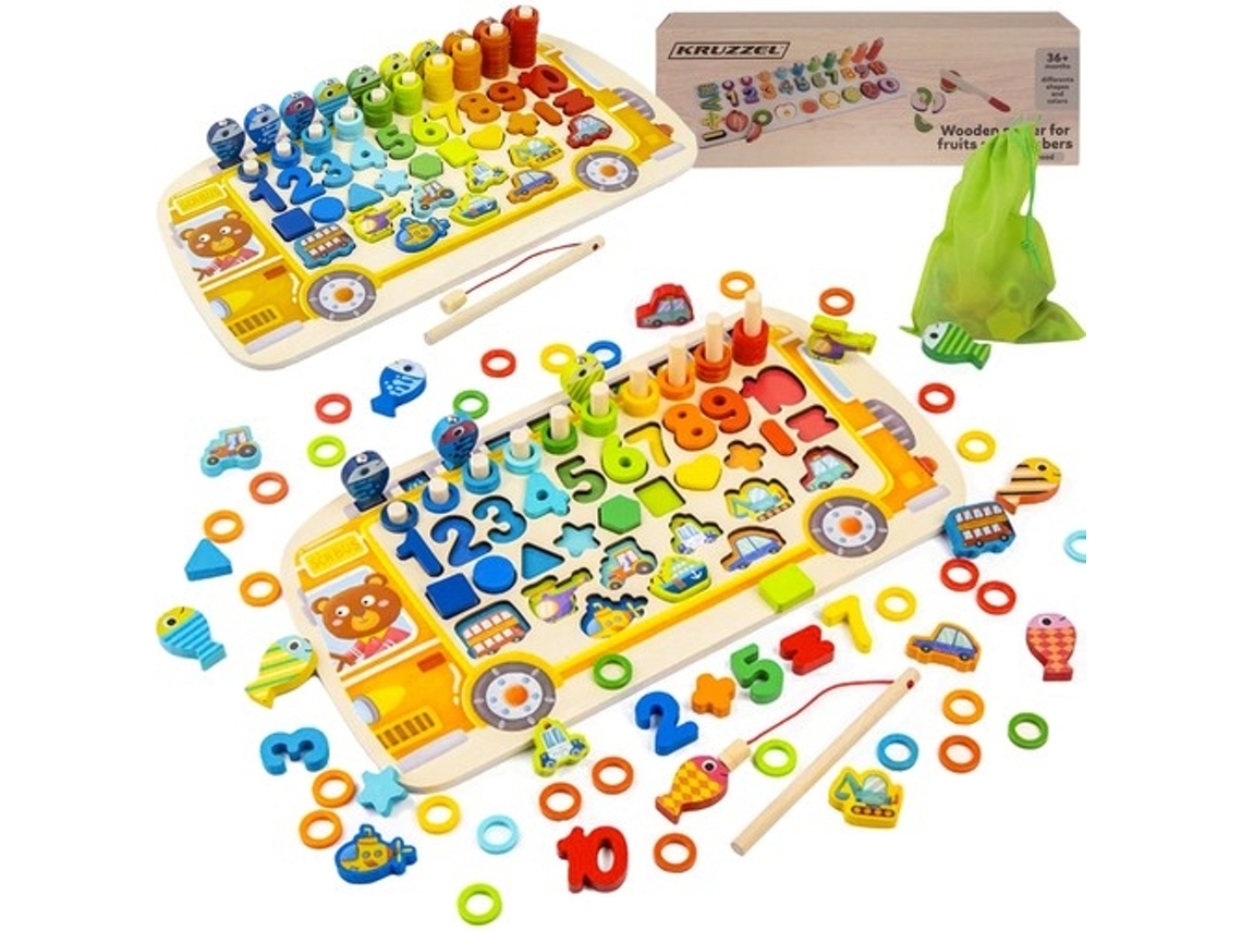 Wooden Puzzle Sorter 6In1 KRUZZEL 22636