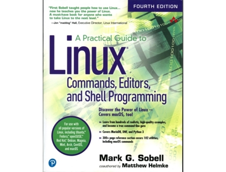 Livro practical guide to linux commands, editors, and shell programming, a de mark sobell,matthew helmke (inglês)