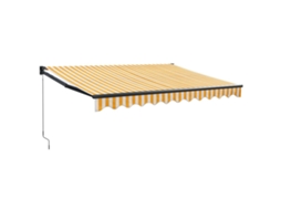 Toldo Retrátil 3.5X2.5 M Tecido e Alumínio Amarelo e Branco VIDAXL