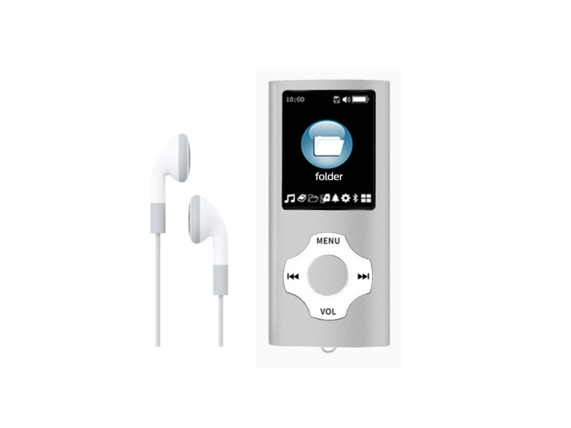 MP3/MP4 Player Player de Música Portátil 8GB Armazenamento Rádio FM Branco Slowmoose