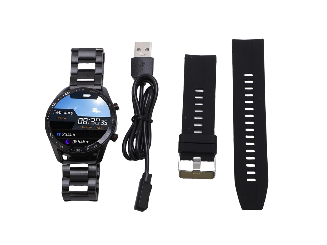 Relógio Inteligente com Monitoramento Ecg+ppg, Tela 1,5 Polegadas, Pulseira de Aço Inoxidável para Negócios e Esportes. EOOCOO