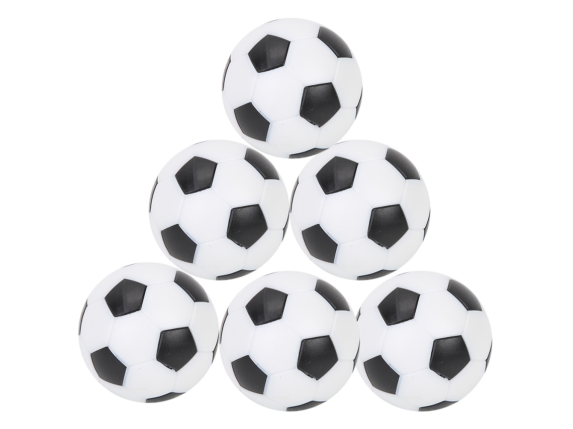 Bolas De Futebol De Mesa De Reposição Mini Plásticas Preto E Branco (6 Unidades)