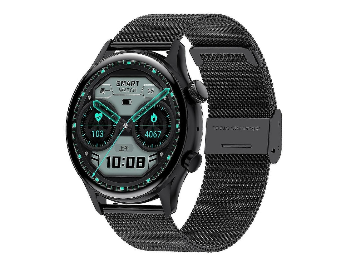 Smartwatch HK8pro com tela AMOLED de 1,36 polegadas e pulseira de aço, compatível com NFC e monitoramento de oxigênio no sangue. Ly Ebike