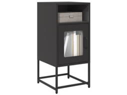 Vidaxl Mesa De Cabeceira 36x39x78 Cm Aço Laminado A Frio Preto