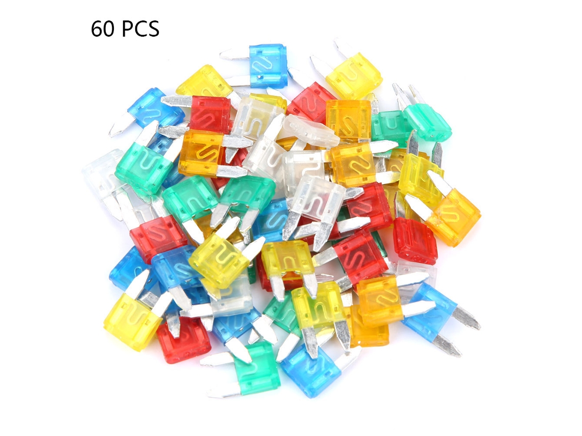 Kit de 60 Fusíveis de Lâmina Mini Multicolor Tamanho Pequeno para Carro Caminhão Set de Fusíveis (s)