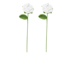 2 Buquês de Rosas Artificiais de Algodão Ao Leite, Feitos À Mão. AQUAFORGE (rosa Branca)