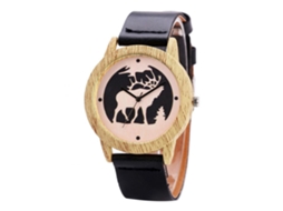 Reloj De Pulsera Para Mujer Con Movimiento De Cuarzo Moda Elegante Redondo Analógico Negro