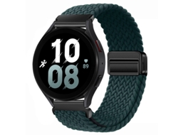Compatível Com Huawei Gt6 Gt5 E Samsung Watch7 Pulseira De Nylon Trançado Fecho Magnético, Elástica E Respirável, Verde