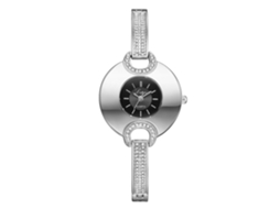 Relógio Pulseira Feminino de Liga com Quartzo e Strass Painel Preto Prata Lvpai