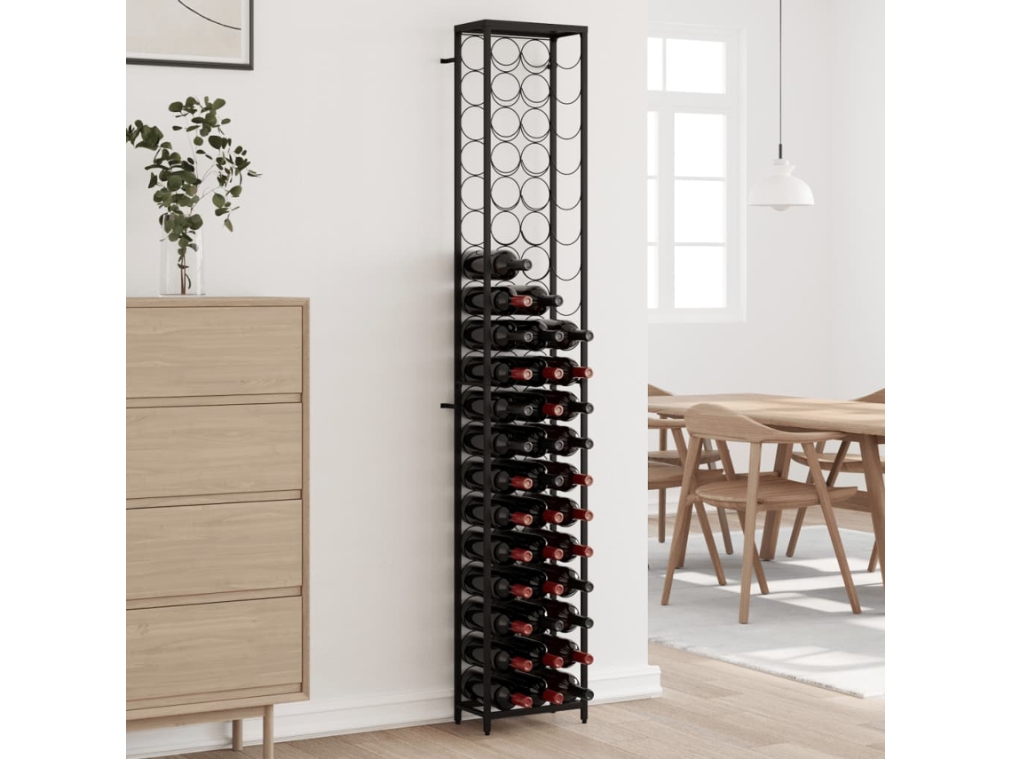 Vidaxl Garrafeira Para 57 Garrafas 34x18x200 Cm Ferro Forjado Preto