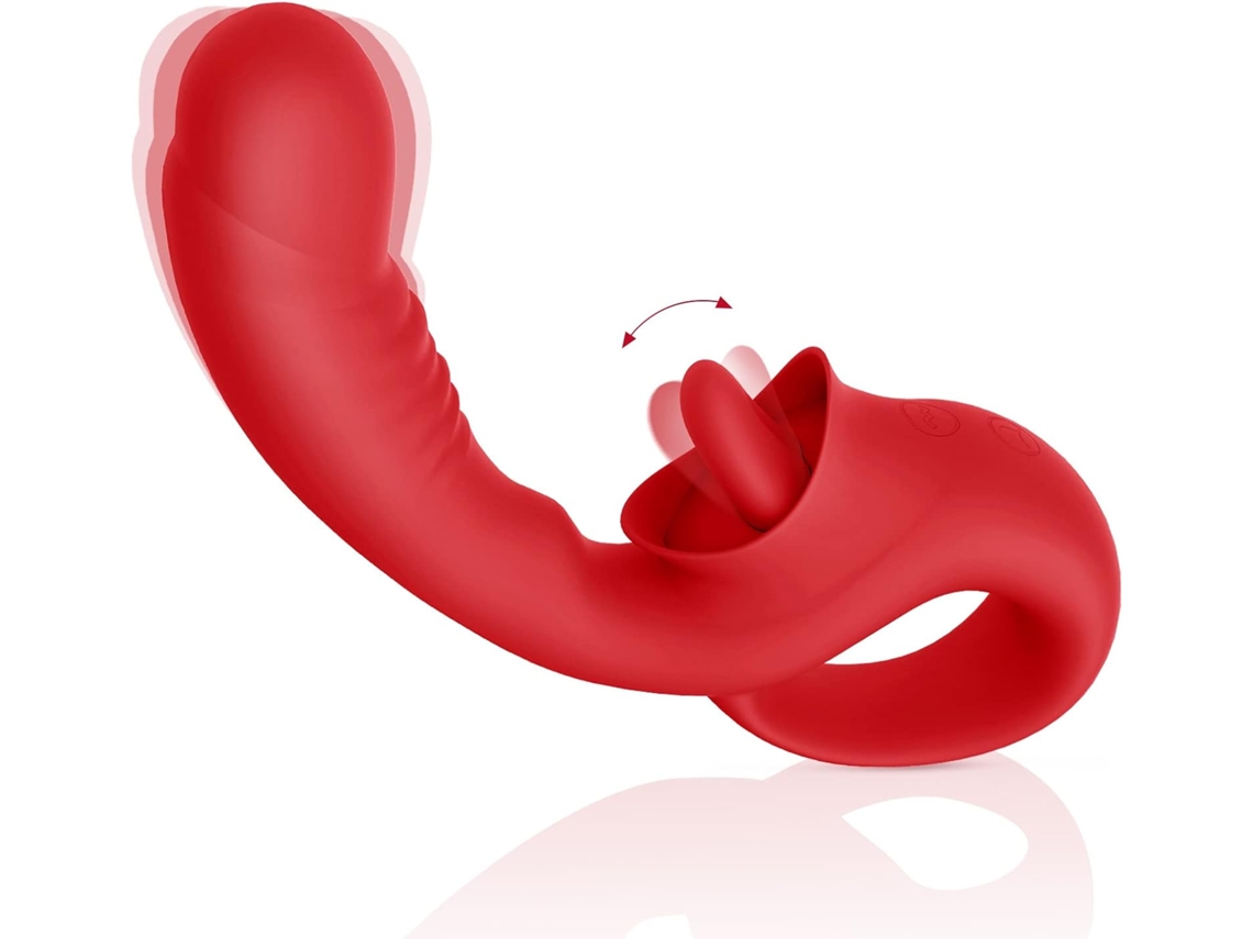 Vibrador Recarregável Para Lamber O Clitóris E O Ponto G, Estimulador De Mamilo E Clitóris 2 Em 1, Vibrador Sem Alças