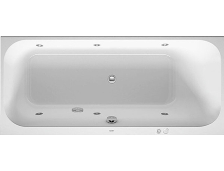Banheira de Hidromassagem DURAVIT Happy D.2 1600X700Mm Versão de Encastrar com 1 Encosto Inclinado À Direita Estrutura Conjunto de Resíduos E