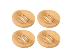 4 Peças De Suporte De Sabonete De Bambu Drenável Para Banheiro E Cozinha