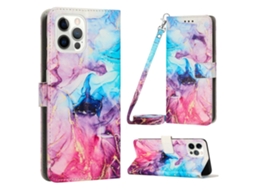 Capa Padrão Mármore Pega Para Iphone 15 Pro Max Pele Sintética Multicor