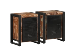 Bedside Cabinet, Bedside Cabinets Vidaxl Multicolor Madeira Recuperada (n/a)
