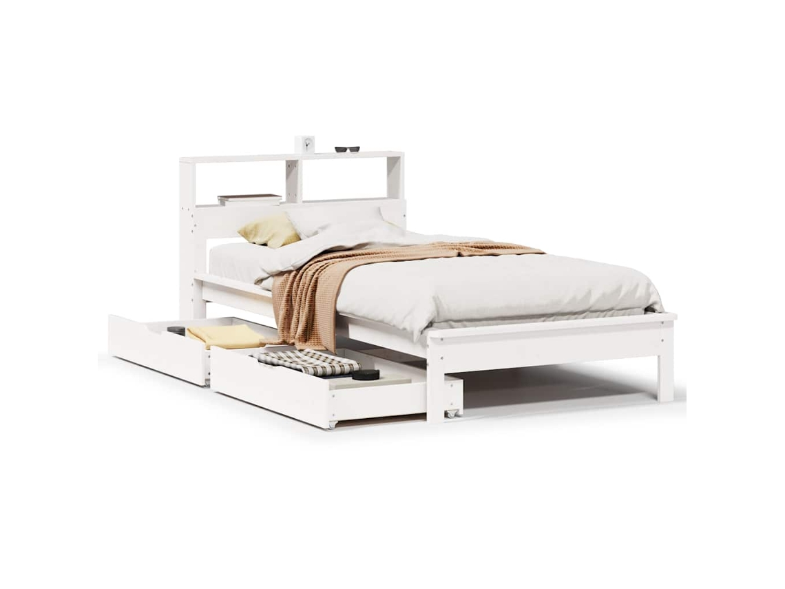 Bookcase Bed, Bookcase Beds Vidaxl Branco Madeira De Pinho (90 X 190 Cm)
