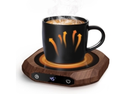 Aquecedor de Cafe Eletrico para Mesa com 3 Temperaturas, Aquecedor de Bebidas e Cha, Adequado para Escritorio e Casa, Cor Marrom ZYBLSSBB