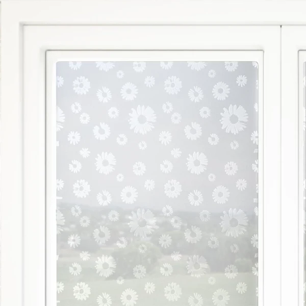 Película De Privacidade Para Janelas Vidro, Película Fosca Para Janelas, Estampa Floral, 45 Cm X 4 M Rosa