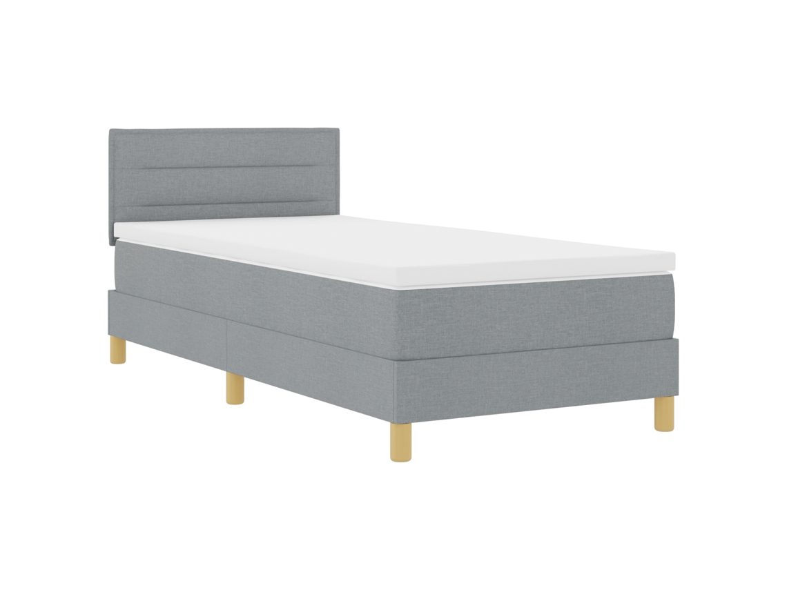 Conjunto 1 Cama Box Vidaxl Cinzento Tecido (80 X 200 Cm)
