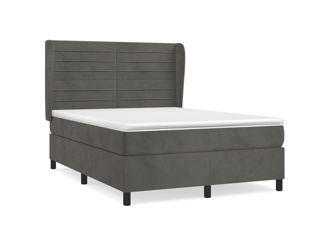 Box Spring Bed, Box Spring Beds Vidaxl Cinzeto Veludo (140 X 190 Cm)
