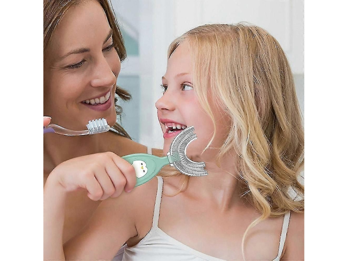Escova De Dentes Infantil Em Formato De U, Para Limpeza Suave E Completa De 360 ​​graus.