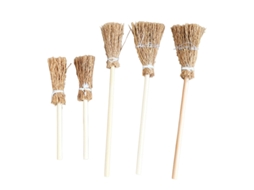 Laxiscreed Mini Varinha De Feiticeira Para Decoração De Halloween, 7,5 Cm, Pequena Vassoura De Cabelo De Trigo