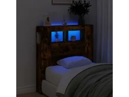 Vidaxl Cabeceira C/ Leds 100x18,5x103,5 Cm Carvalho Fumado