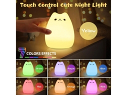 Luz Presença Gatos Yizhood 7 Cores Decoração Berçário Branco