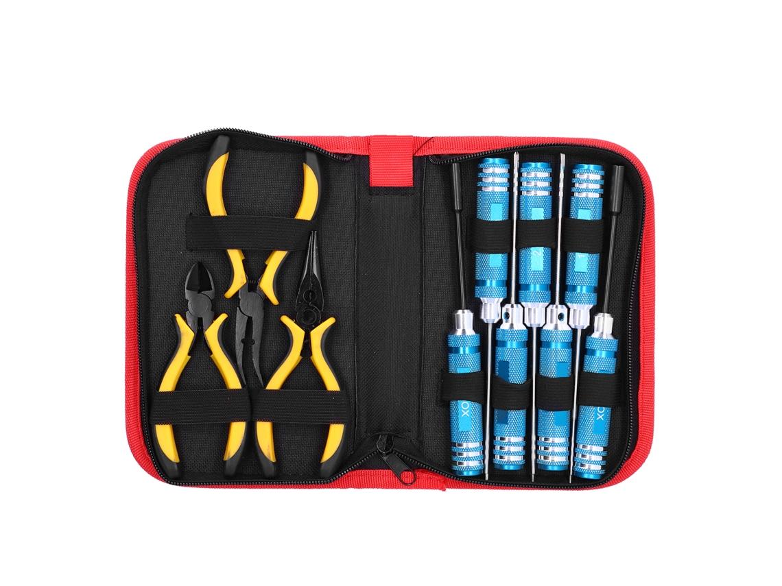 Yuru kit de Ferramentas de Reparo com Chaves Hexagonais, Alicate e Afiadora em Aço Rápido para Casa